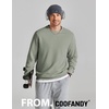 COOFANDY Mens Crewneck Sweatshirt Lightweight Casual Fall Winter Pullovers(Stonewashed Green)