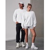COOFANDY Mens Crewneck Sweatshirt Lightweight Casual Fall Winter Pullovers(White)