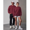COOFANDY Mens Crewneck Sweatshirt Lightweight Casual Fall Winter Pullovers(Wine Red)