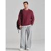 COOFANDY Mens Crewneck Sweatshirt Lightweight Casual Fall Winter Pullovers(Wine Red)