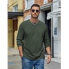 COOFANDY Mens Long Sleeve Tee Shirts Cotton Casual Basic T‑Shirts(Dark Green)