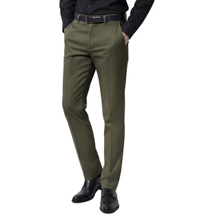 COOFANDY Men Dress Pants Slim Fit Suit Pants Expandable Waist Casual Slacks(Army Green)