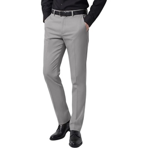 COOFANDY Men Dress Pants Slim Fit Suit Pants Expandable Waist Casual Slacks(Light Grey)