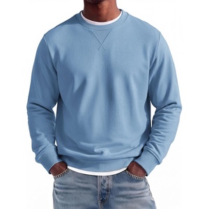 COOFANDY Mens Crewneck Sweatshirt Lightweight Casual Fall Winter Pullovers(Light Blue)