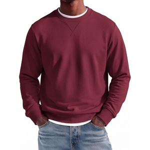 COOFANDY Mens Crewneck Sweatshirt Lightweight Casual Fall Winter Pullovers(Wine Red)