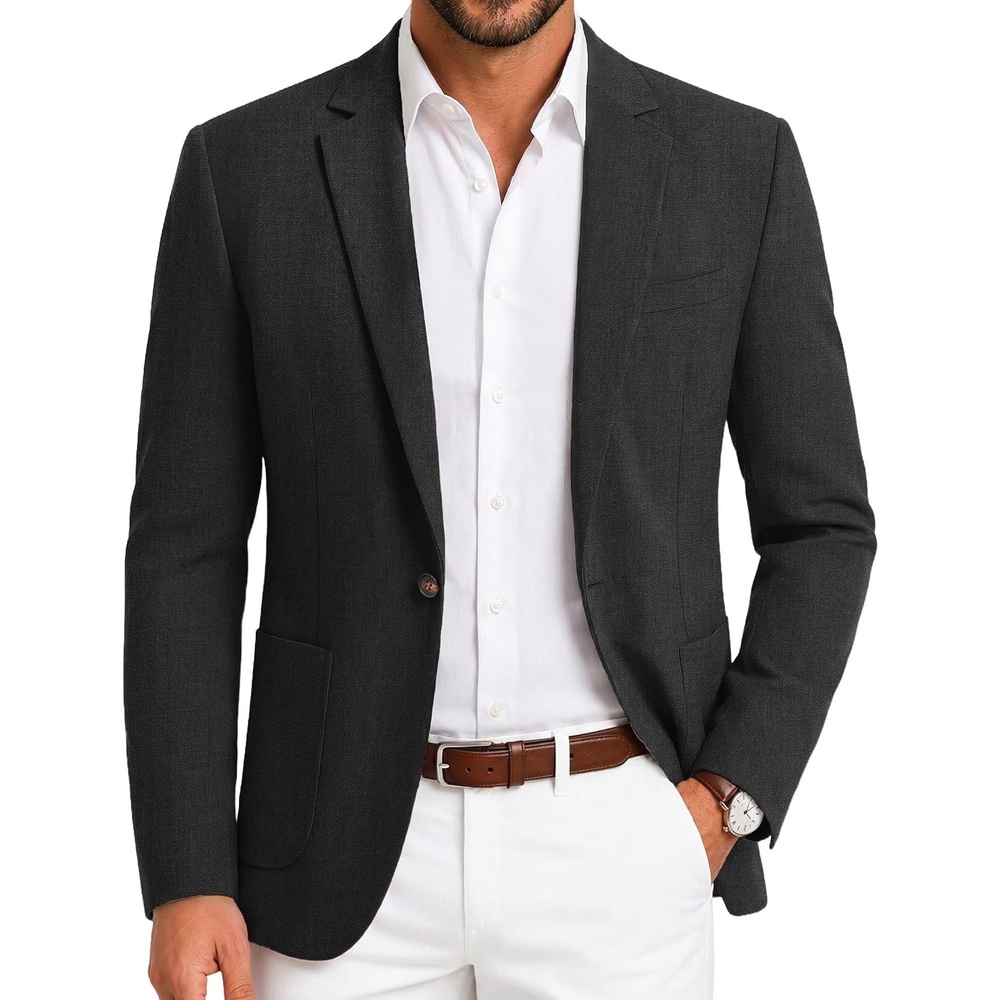 image:imageCOOFANDY Mens Blazer Casual Sport Coats One Button Lightweight Sport JacketBlack