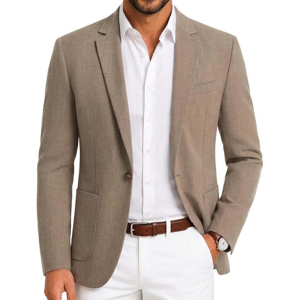 image:imageCOOFANDY Mens Blazer Casual Sport Coats One Button Lightweight Sport JacketBrown