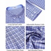 COOFANDY Mens Plaid Dress Shirts Big and Tall (1X-6X) Long Sleeve Cotton Button Down Shirt Bussiness Casual Shirts(Blue White Black Plaid)