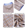 COOFANDY Mens Plaid Dress Shirts Big and Tall (1X-6X) Long Sleeve Cotton Button Down Shirt Bussiness Casual Shirts(Khaki White Black Plaid)