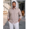 COOFANDY Mens Plaid Dress Shirts Big and Tall (1X-6X) Long Sleeve Cotton Button Down Shirt Bussiness Casual Shirts(Khaki White Black Plaid)