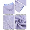 COOFANDY Mens Plaid Dress Shirts Big and Tall (1X-6X) Long Sleeve Cotton Button Down Shirt Bussiness Casual Shirts(Light Blue Lavender White Plaid)