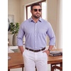 COOFANDY Mens Plaid Dress Shirts Big and Tall (1X-6X) Long Sleeve Cotton Button Down Shirt Bussiness Casual Shirts(Light Blue Lavender White Plaid)