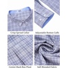 COOFANDY Mens Plaid Dress Shirts Big and Tall (1X-6X) Long Sleeve Cotton Button Down Shirt Bussiness Casual Shirts(Light Grey White Navy Plaid)
