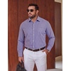 COOFANDY Mens Plaid Dress Shirts Big and Tall (1X-6X) Long Sleeve Cotton Button Down Shirt Bussiness Casual Shirts(Red Blue White Plaid)