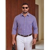 COOFANDY Mens Plaid Dress Shirts Big and Tall (1X-6X) Long Sleeve Cotton Button Down Shirt Bussiness Casual Shirts(Red Blue White Plaid)