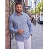 COOFANDY Mens Plaid Dress Shirts Big and Tall (1X-6X) Long Sleeve Cotton Button Down Shirt Bussiness Casual Shirts(White Blue Navy Plaid)