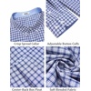 COOFANDY Mens Plaid Dress Shirts Big and Tall (1X-6X) Long Sleeve Cotton Button Down Shirt Bussiness Casual Shirts(White Blue Navy Plaid)
