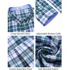 COOFANDY Mens Plaid Dress Shirts Big and Tall (1X-6X) Long Sleeve Cotton Button Down Shirt Bussiness Casual Shirts(White Navy Green Light Blue Plaid)