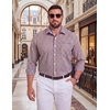 COOFANDY Mens Plaid Dress Shirts Big and Tall (1X-6X) Long Sleeve Cotton Button Down Shirt Bussiness Casual Shirts(White Navy Orange Plaid)