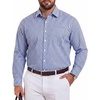 COOFANDY Mens Plaid Dress Shirts Big and Tall (1X-6X) Long Sleeve Cotton Button Down Shirt Bussiness Casual Shirts(White Blue Navy Plaid)