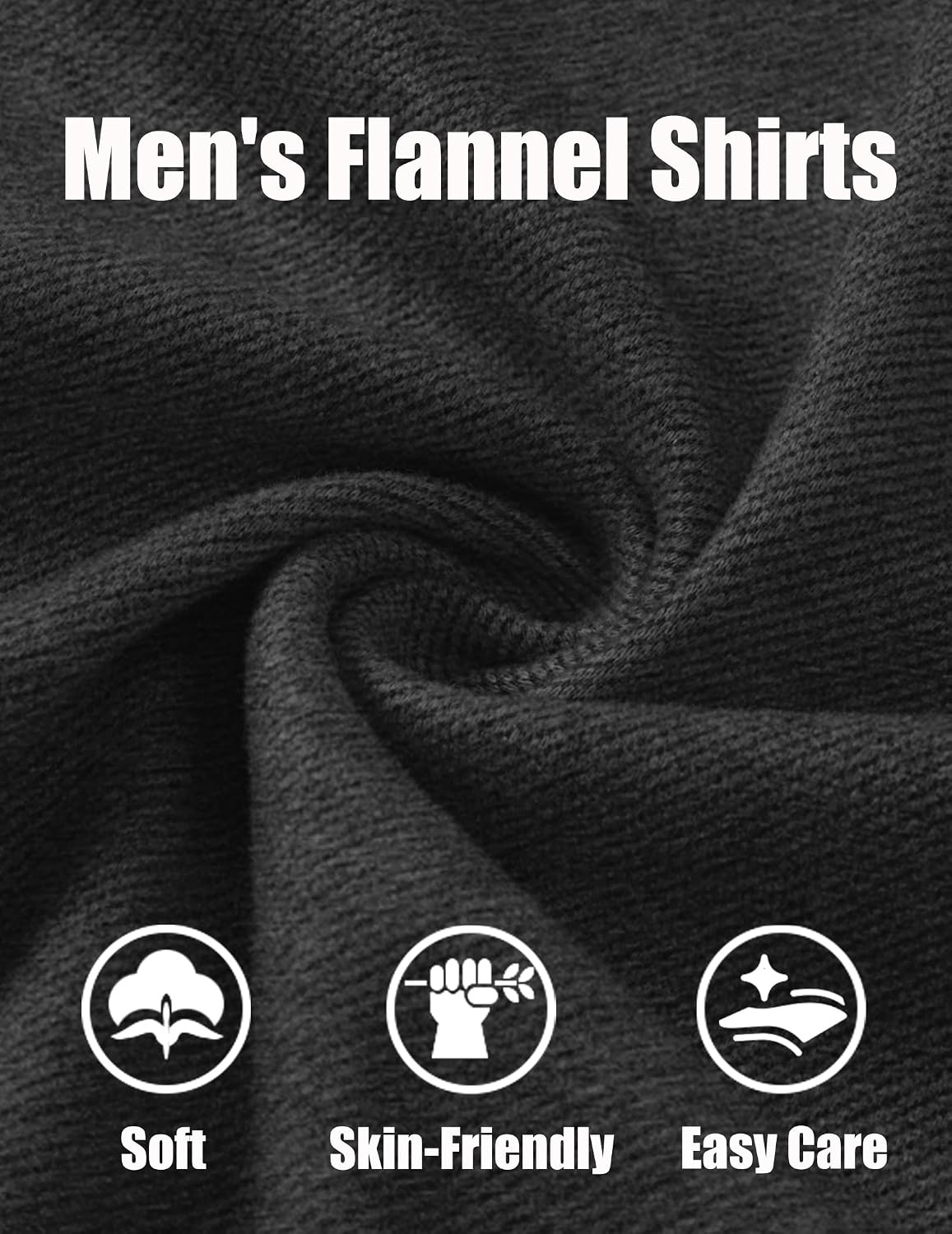 image:imageCOOFANDY Mens Button Down Shirt Jacket Long Sleeve Flannel ShirtsDark Gray Heather