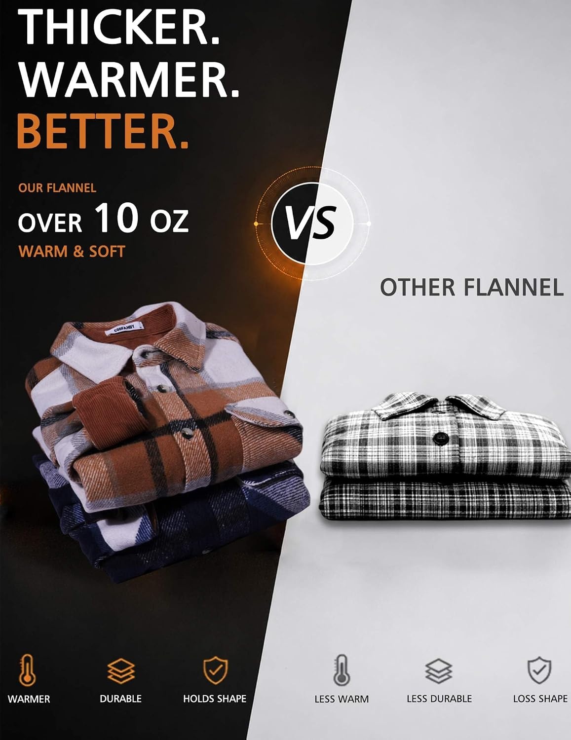 image:imageCOOFANDY Mens Flannel Shirts Long Sleeve Plaid Button Down Shirt JacketKhaki