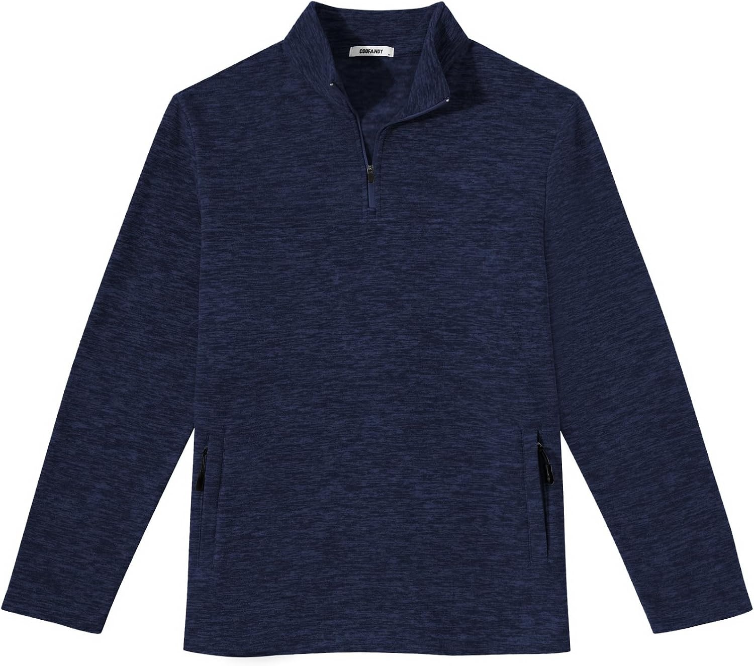 image:imageCOOFANDY Mens Fleece Quarter Zip Pullover Long Sleeve Thermal SweatshirtDark Blue