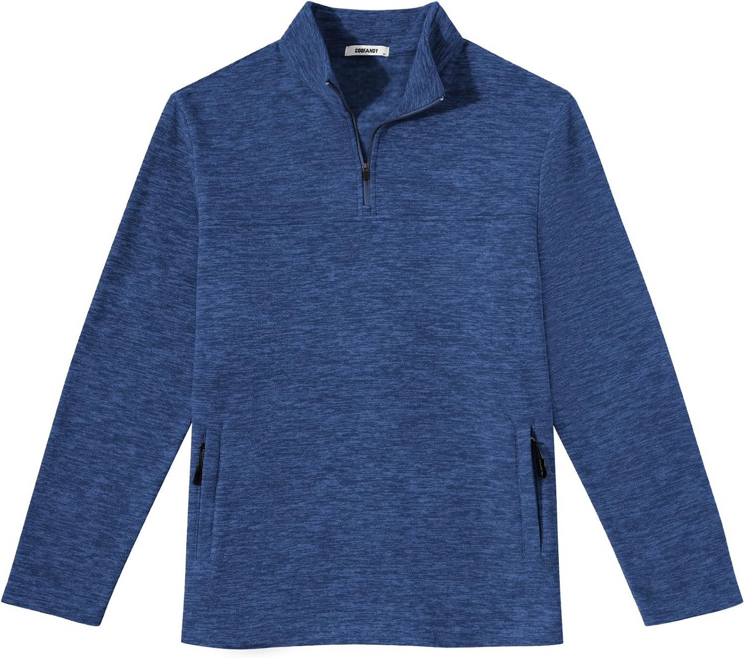 image:imageCOOFANDY Mens Fleece Quarter Zip Pullover Long Sleeve Thermal SweatshirtDenim Blue