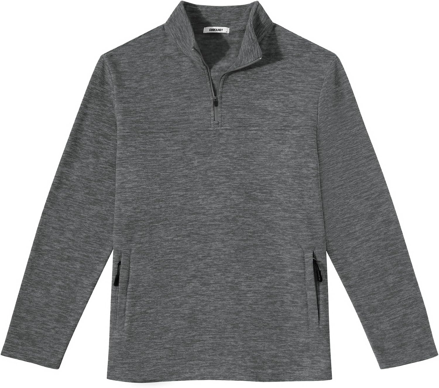 image:imageCOOFANDY Mens Fleece Quarter Zip Pullover Long Sleeve Thermal SweatshirtMedium Gray