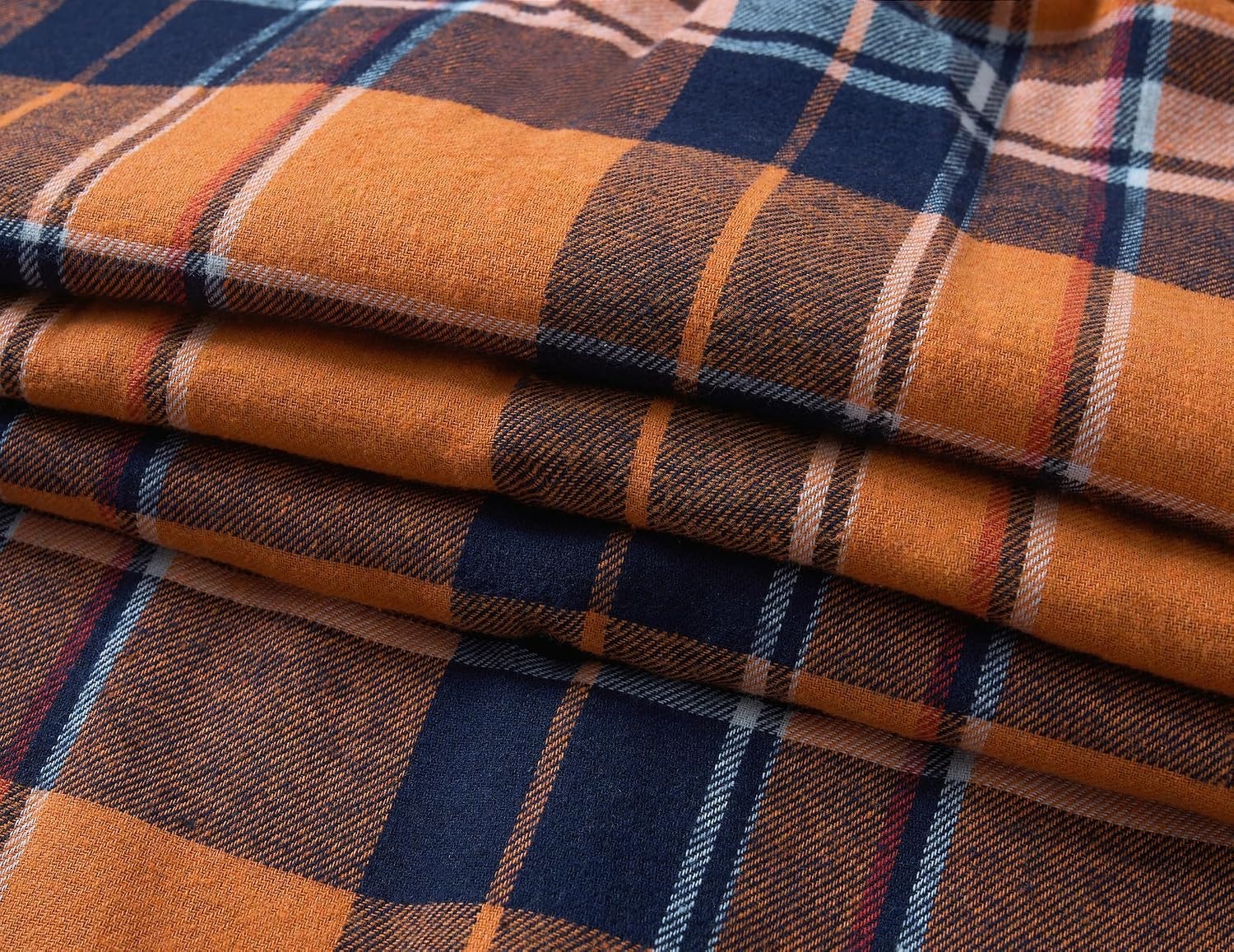 image:imageCOOFANDY Mens Lightweight Flannel Long Sleeve Casual Work Plaid ShirtsPlaidorange