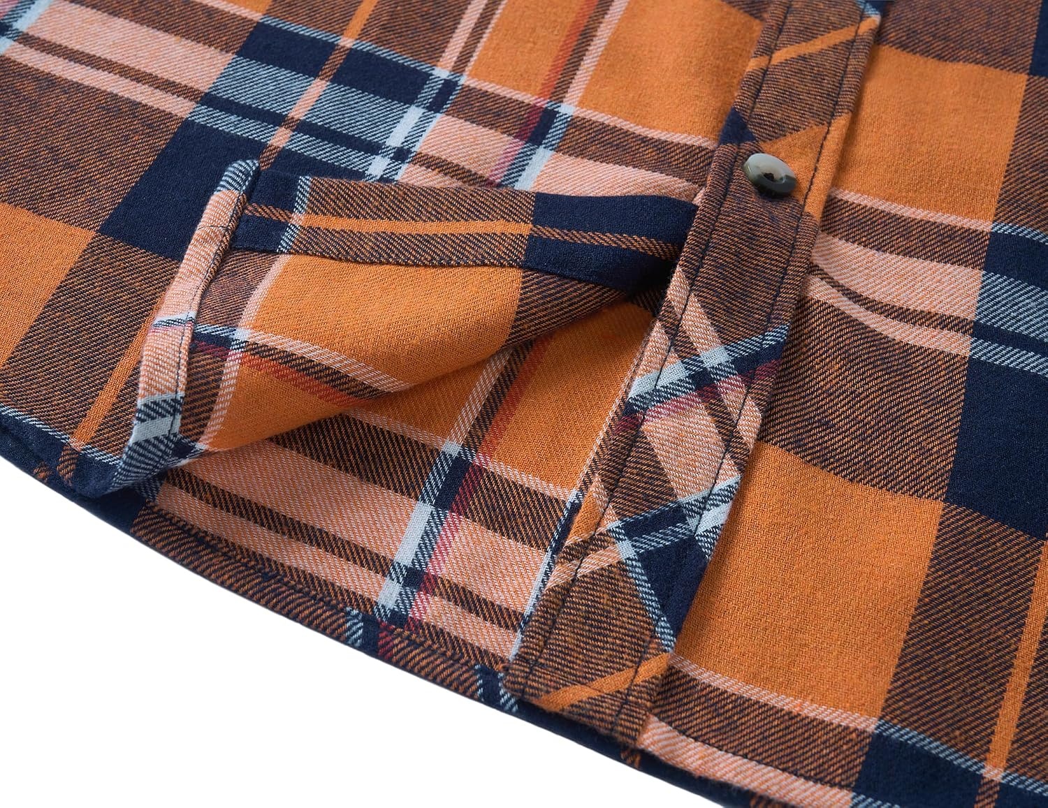 image:imageCOOFANDY Mens Lightweight Flannel Long Sleeve Casual Work Plaid ShirtsPlaidorange