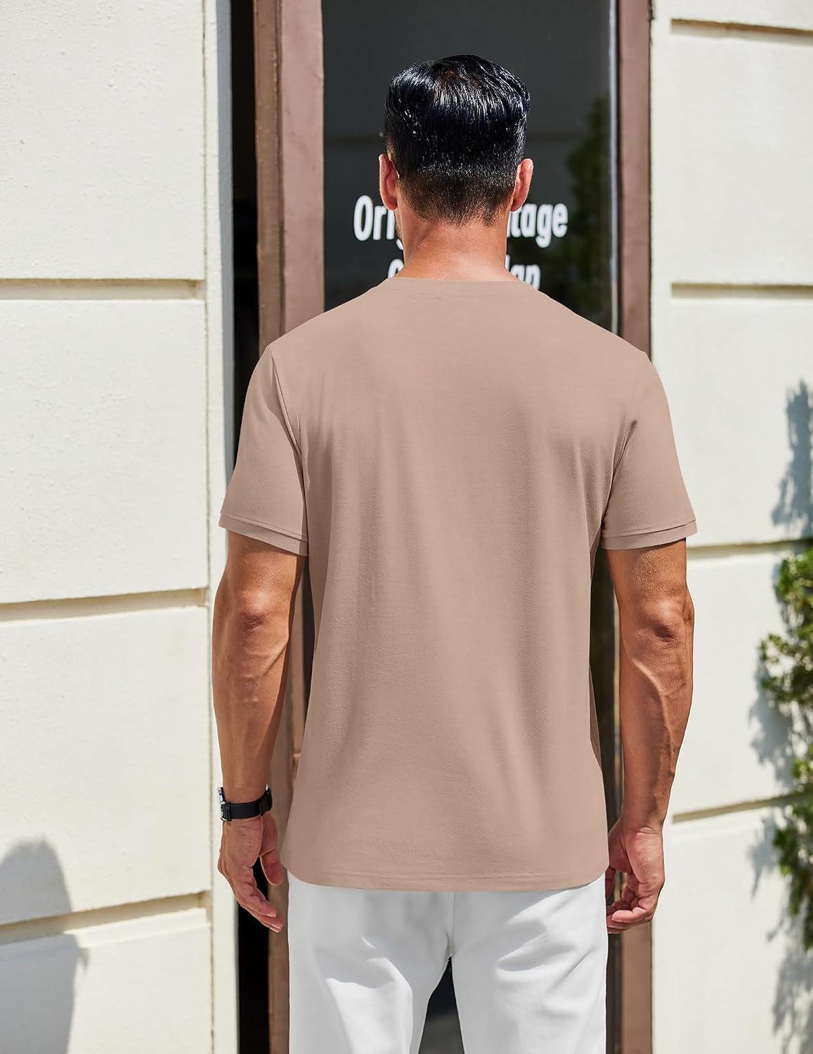 image:imageCOOFANDY Mens T Shirts Henley Shirts Short Sleeve Casual Shirts for MenLight Khaki