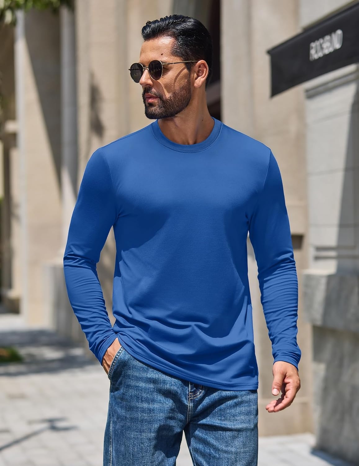 image:imageCOOFANDY Mens Thermal T Shirts Long Sleeve Fleece Lined Tee Casual Soft TopBlue