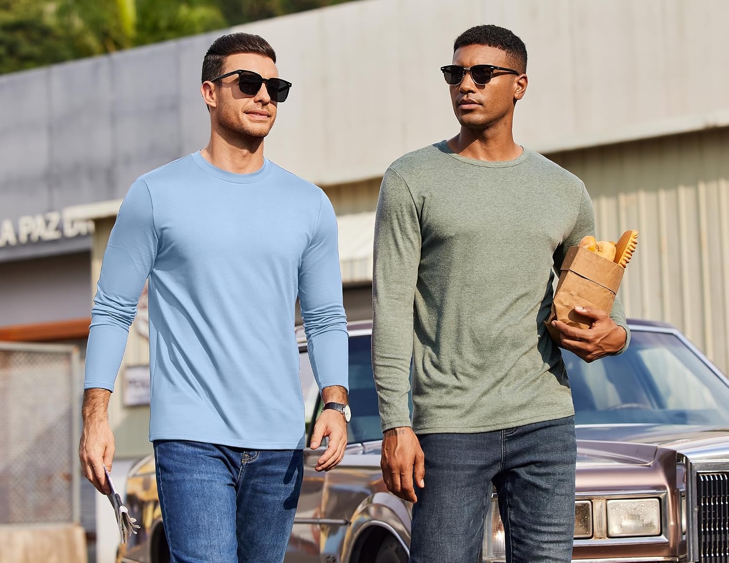 image:imageCOOFANDY Mens Thermal T Shirts Long Sleeve Fleece Lined Tee Casual Soft TopLight Blue