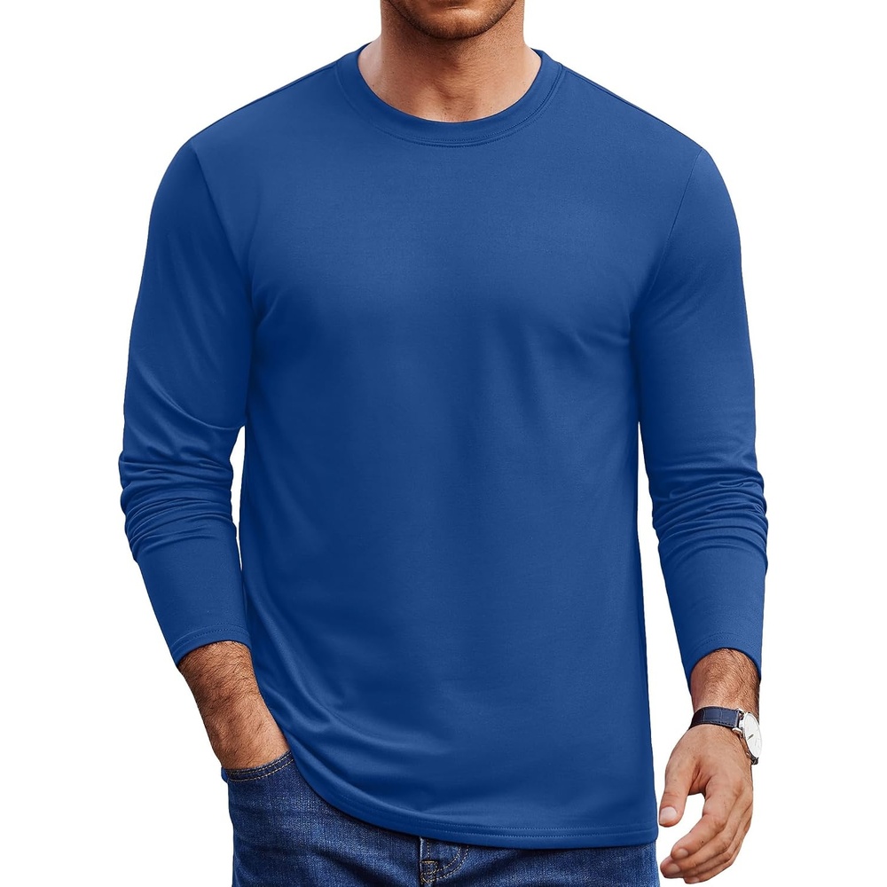 image:imageCOOFANDY Mens Thermal T Shirts Long Sleeve Fleece Lined Tee Casual Soft TopBlue