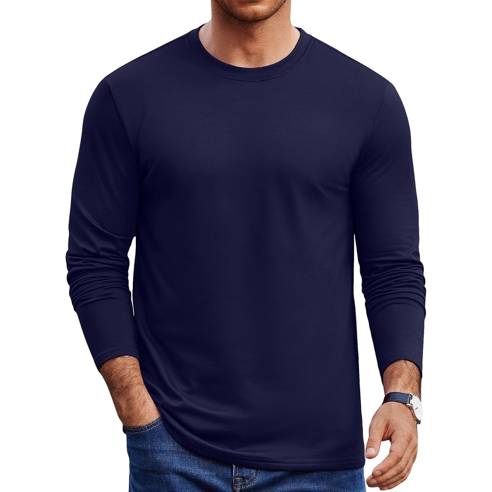 image:imageCOOFANDY Mens Thermal T Shirts Long Sleeve Fleece Lined Tee Casual Soft TopNavy Blue