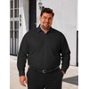 COOFANDY Big and Tall Mens Dress Shirt Wrinkle Free Button Down Shirt(Black)
