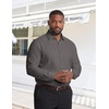 COOFANDY Big and Tall Mens Dress Shirt Wrinkle Free Button Down Shirt(Dark Grey)