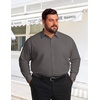 COOFANDY Big and Tall Mens Dress Shirt Wrinkle Free Button Down Shirt(Dark Grey)