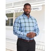 COOFANDY Big and Tall Mens Dress Shirt Wrinkle Free Button Down Shirt(Light Blue Plaid)