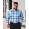 COOFANDY Big and Tall Mens Dress Shirt Wrinkle Free Button Down Shirt(Light Blue Plaid)
