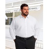 COOFANDY Big and Tall Mens Dress Shirt Wrinkle Free Button Down Shirt(White)