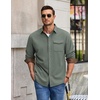 COOFANDY Men’s Button Down Shirt Jacket Long Sleeve Flannel Shirts(Army Green)