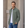 COOFANDY Men’s Button Down Shirt Jacket Long Sleeve Flannel Shirts(Army Green)