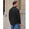 COOFANDY Men’s Button Down Shirt Jacket Long Sleeve Flannel Shirts(Black)