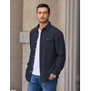 COOFANDY Men’s Button Down Shirt Jacket Long Sleeve Flannel Shirts(Dark Blue)