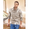 COOFANDY Men’s Casual Pullover Sweater Quarter Button Fleece Sweatshirt Knitted Thermal Sweaters(A-light Khaki)