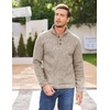 COOFANDY Men’s Casual Pullover Sweater Quarter Button Fleece Sweatshirt Knitted Thermal Sweaters(A-light Khaki)