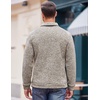 COOFANDY Men’s Casual Pullover Sweater Quarter Button Fleece Sweatshirt Knitted Thermal Sweaters(A-light Khaki)