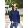 COOFANDY Men’s Casual Pullover Sweater Quarter Button Fleece Sweatshirt Knitted Thermal Sweaters(A-navy Blue)